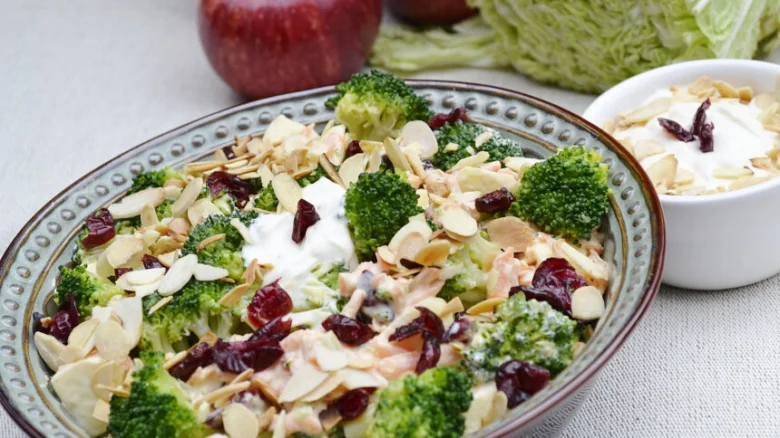 Broccoli salad with almonds and cranberries