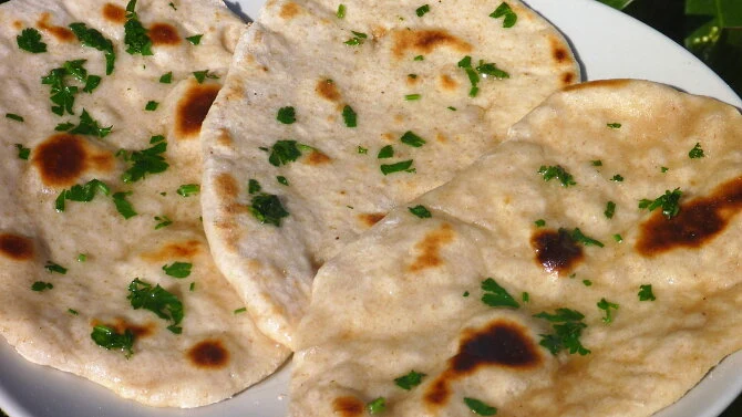 Naan bread with herbs