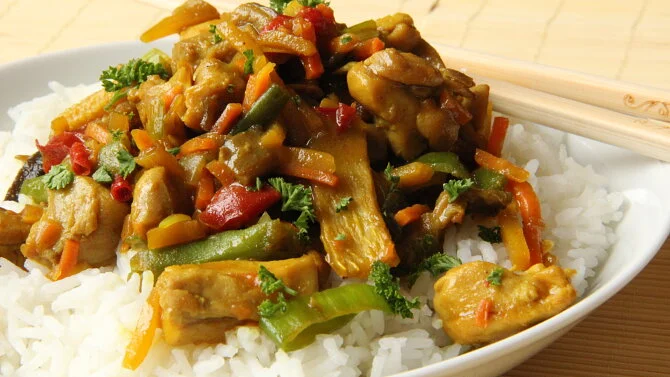 Chicken curry with rice