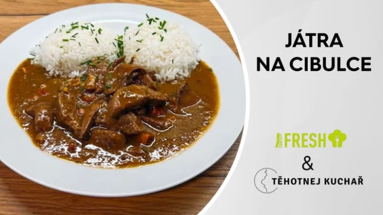 Játra na cibulce podává se s rýží.