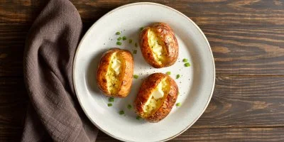 Baked potatoes in skins