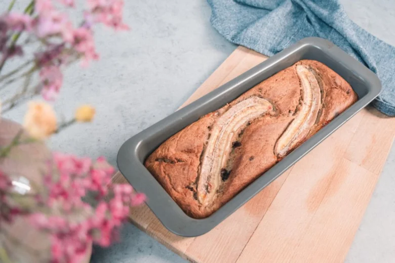 Banana bread in pan